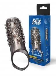 Дымчатая насадка на пенис с выпуклостями - 12 см. - Sex Expert - в Петрозаводске купить с доставкой