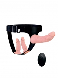 Женский страпон с 3 насадками и вибрацией - Erowoman-Eroman - купить с доставкой в Петрозаводске