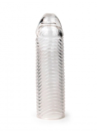 Прозрачная закрытая насадка на пенис с ребрышками - 16 см. - Sex Expert - в Петрозаводске купить с доставкой