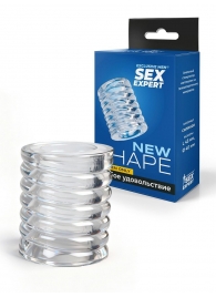Прозрачная сквозная насадка на пенис с ребрышками - Sex Expert - в Петрозаводске купить с доставкой