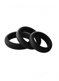 Набор из 3 черных эрекционных колец Smooth Silicone Cockring Pack - Dream Toys - в Петрозаводске купить с доставкой