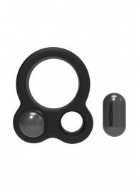 Черное эрекционное кольцо с утяжелителями Cockring Dual Weight - Dream Toys - в Петрозаводске купить с доставкой