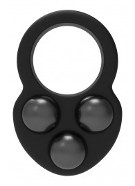 Черное эрекционное кольцо с утяжелителями - Dream Toys - в Петрозаводске купить с доставкой