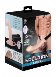 Телесный полый страпон с вибрацией Erection Agents - 24,1 см. - NMC - купить с доставкой в Петрозаводске