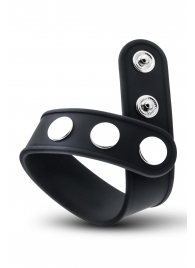 Черное эрекционное кольцо на кнопках - Blush Novelties - в Петрозаводске купить с доставкой