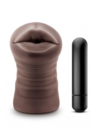Коричневый мастурбатор-ротик Krystal Vibrating Masturbator - Blush Novelties - в Петрозаводске купить с доставкой