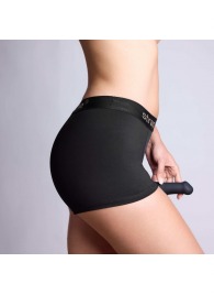 Черные трусики-боксеры для фиксации насадок Strap-on-me Harness Lingerie Allure - size L - Strap-on-me - купить с доставкой в Петрозаводске