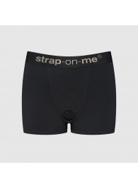 Черные трусики-боксеры для фиксации насадок Strap-on-me Harness Lingerie Allure - size XL - Strap-on-me - купить с доставкой в Петрозаводске