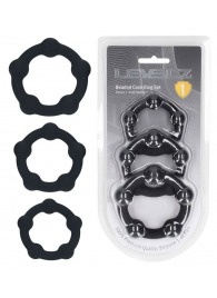 Набор из 3 эрекционных колец Beaded Silicone Cockring Set - Shots Media BV - в Петрозаводске купить с доставкой