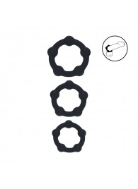 Набор из 3 эрекционных колец Beaded Silicone Cockring Set - Shots Media BV - в Петрозаводске купить с доставкой