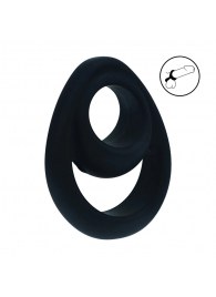 Черное эрекционное кольцо Double Ergo Silicone Cockring - Shots Media BV - в Петрозаводске купить с доставкой
