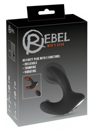 Черная анальная вибропробка с функцией расширения RC Butt Plug with 3 functions - Orion - в Петрозаводске купить с доставкой