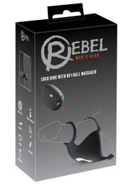 Черная вибронасадка для эрекции и стимуляции мошонки Cock ring with RC ball massager - Orion - в Петрозаводске купить с доставкой