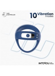 Синее интерактивное эрекционное виброкольцо Rank - Intoyou - в Петрозаводске купить с доставкой