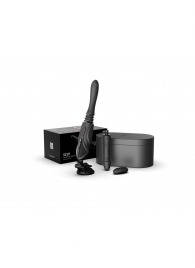 Черная секс-машина с функцией нагрева, насадками и присоской Sesh - Zalo - купить с доставкой в Петрозаводске