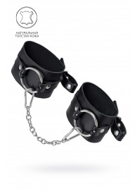Черные оковы из толстой кожи с люверсами - Pecado - купить с доставкой в Петрозаводске