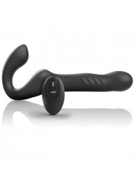 Черный безремневой страпон с вибрацией и возвратно-поступательными движениями - 24 см. - Ibiza - купить с доставкой в Петрозаводске