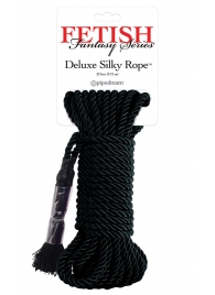 Черная веревка для фиксации Deluxe Silky Rope - 9,75 м. - Pipedream - купить с доставкой в Петрозаводске