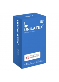 Классические презервативы Unilatex Natural Plain - 12 шт. + 3 шт. в подарок - Unilatex - купить с доставкой в Петрозаводске
