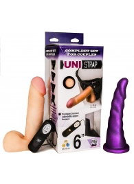 Вибрострапон с двумя насадками UniStrap - 18 и 18 см. - LOVETOY (А-Полимер) - купить с доставкой в Петрозаводске