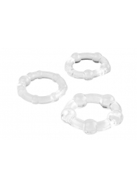 Набор из 3 прозрачных эрекционных колец с разным рельефом - A-toys - в Петрозаводске купить с доставкой