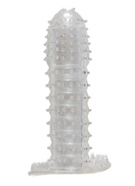 Гелевая прозрачная насадка c шипами - 12 см. - Toyfa Basic - в Петрозаводске купить с доставкой