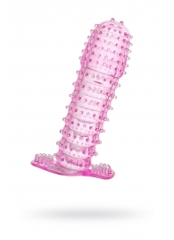 Гелевая розовая насадка с шипами - 12 см. - Toyfa Basic - в Петрозаводске купить с доставкой