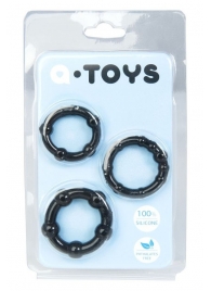 Набор из 3 чёрных эрекционных колец A-toys - A-toys - в Петрозаводске купить с доставкой