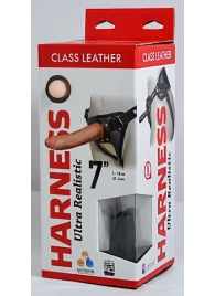 Насадка-фаллоимитатор на кожаных трусиках Harness Ultra Realistic 7  - 18 см. - LOVETOY (А-Полимер) - купить с доставкой в Петрозаводске