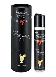 Массажное масло с ароматом пина колады Huile de Massage Gourmande Pina Colada - 59 мл. - Plaisir Secret - купить с доставкой в Петрозаводске