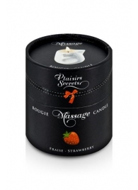 Массажная свеча с ароматом клубники Bougie de Massage Gourmande Fraise - 80 мл. - Plaisir Secret - купить с доставкой в Петрозаводске