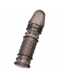 Дымчатая закрытая насадка ToyFa XLover с чешуйками и пупырышками - 13,5 см. - ToyFa - в Петрозаводске купить с доставкой