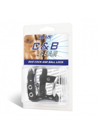 Утяжка на пенис на замочке Duo Cock And Ball Lock - BlueLine - купить с доставкой в Петрозаводске