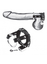 Утяжка на пенис на замочке Duo Cock And Ball Lock - BlueLine - купить с доставкой в Петрозаводске