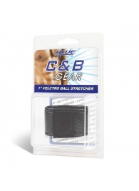Чёрная утяжка на мошонку 1  Velcro Ball Stretcher - BlueLine - купить с доставкой в Петрозаводске