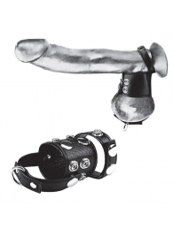 Утяжка на пенис и мошонку Cock Ring With 1.5  Ball Stretcher And Optional Weight Ring - BlueLine - купить с доставкой в Петрозаводске