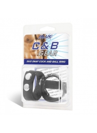 Утяжка на пенис с клёпками Duo Snap Cock And Ball Ring - BlueLine - купить с доставкой в Петрозаводске