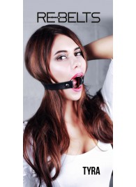 Чёрный кожаный чокер-кляп Tyra Black - Rebelts - купить с доставкой в Петрозаводске