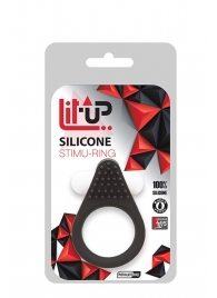 Чёрное эрекционное кольцо LIT-UP SILICONE STIMU RING 1 BLACK - Dream Toys - в Петрозаводске купить с доставкой