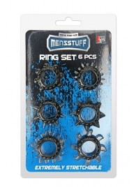 Набор из 6 дымчатых эрекционных колец MENZSTUFF 6PC STRECHEABLE RING SET - Dream Toys - в Петрозаводске купить с доставкой