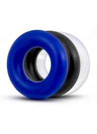 Набор из 3 разноцветных колец Stay Hard Donut Rings - Blush Novelties - в Петрозаводске купить с доставкой