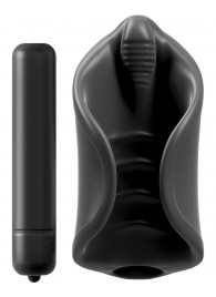 Чёрный мастурбатор Vibrating Silicone Stimulator с вибрацией - Pipedream - в Петрозаводске купить с доставкой