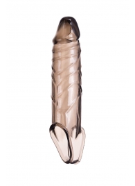 Дымчатая фаллическая насадка с подхватом и закрытой головкой - 16,2 см. - ToyFa - в Петрозаводске купить с доставкой