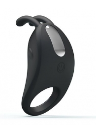 Чёрное эрекционное кольцо с вибрацией Rabbit Vibrator - Baile - в Петрозаводске купить с доставкой