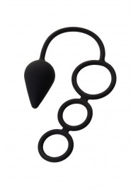 Тройное эрекционное кольцо с анальным хвостом Drop M-size - Erotist Adult Toys - в Петрозаводске купить с доставкой