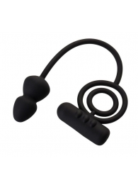 Чёрное эрекционное кольцо с вибропулькой и анальным хвостом - Erotist Adult Toys - в Петрозаводске купить с доставкой