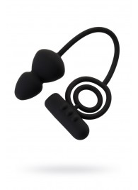 Чёрное эрекционное кольцо с вибростимулятором и анальным хвостом - Erotist Adult Toys - в Петрозаводске купить с доставкой