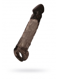 Чёрная насадка на пенис Tс подхватом - 19,5 см. - ToyFa - в Петрозаводске купить с доставкой