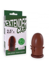 Коричневый латексный удлинитель пениса 2.5 in с шипиками - Sitabella - в Петрозаводске купить с доставкой