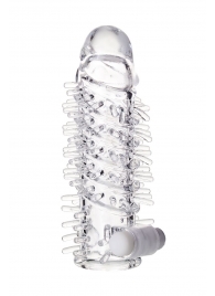 Насадка на пенис TOYFA A-Toys с вибропулей и шипами - 13,4 см. - A-toys - в Петрозаводске купить с доставкой